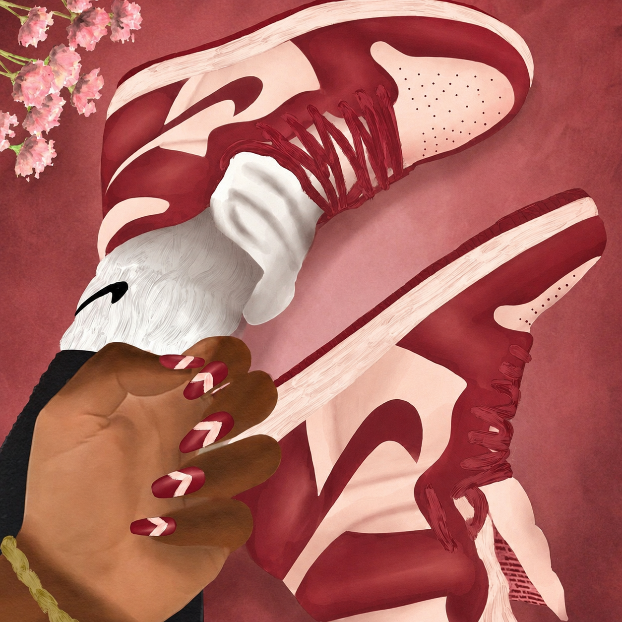 NIKE NAILS "Cherry"