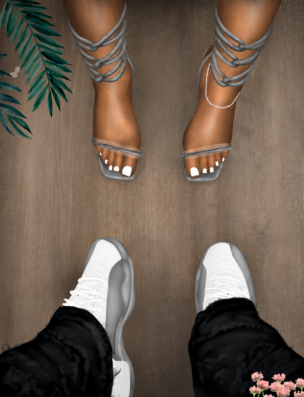 Jordan 12 and Heels "GREY"