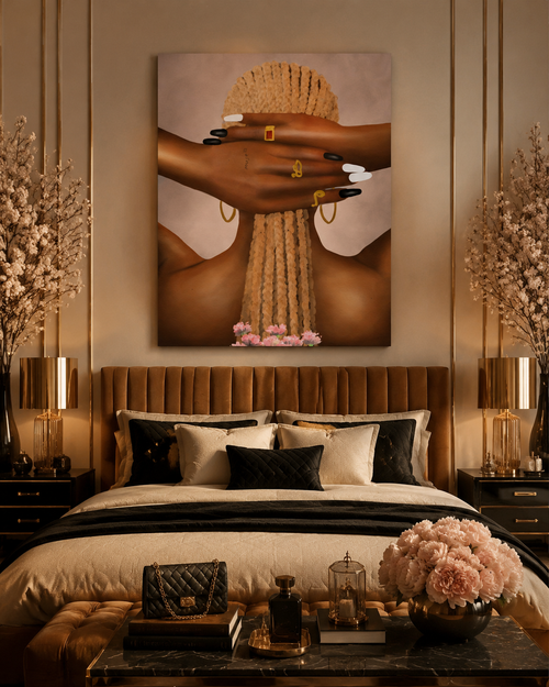 BLONDIE wall art in a styled room