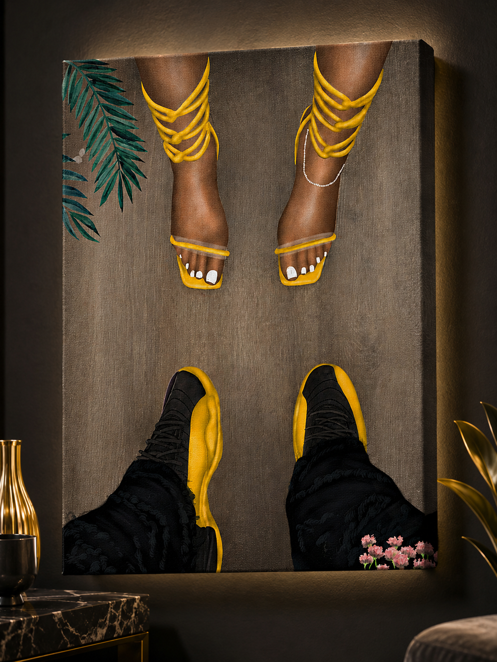 Jordan 12 and Heels "YELLOW"