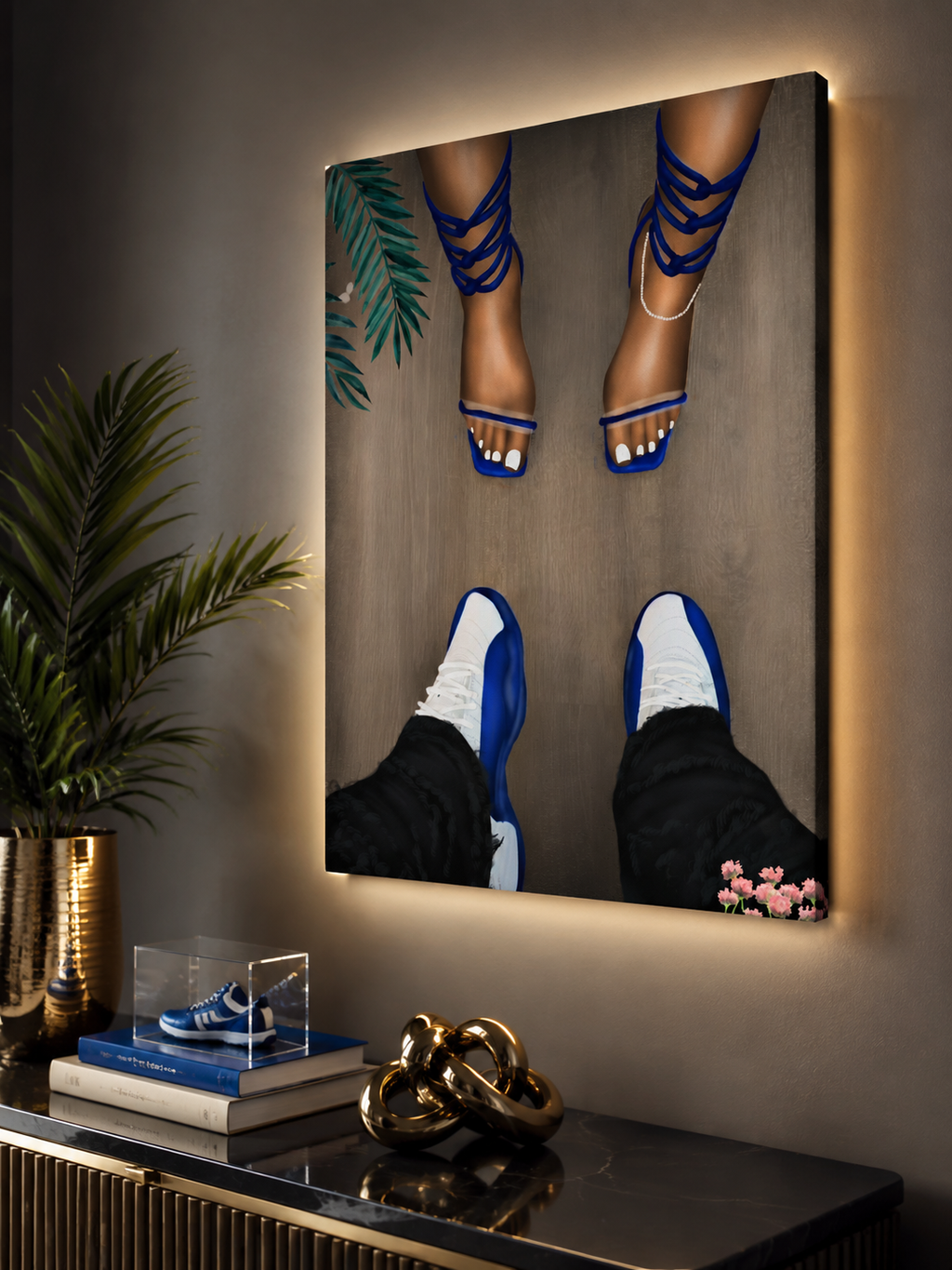 Jordan 12 and Heels "BLUE"