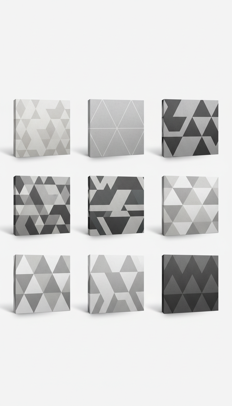 Soft Concrete Geometric Wallpaper Set