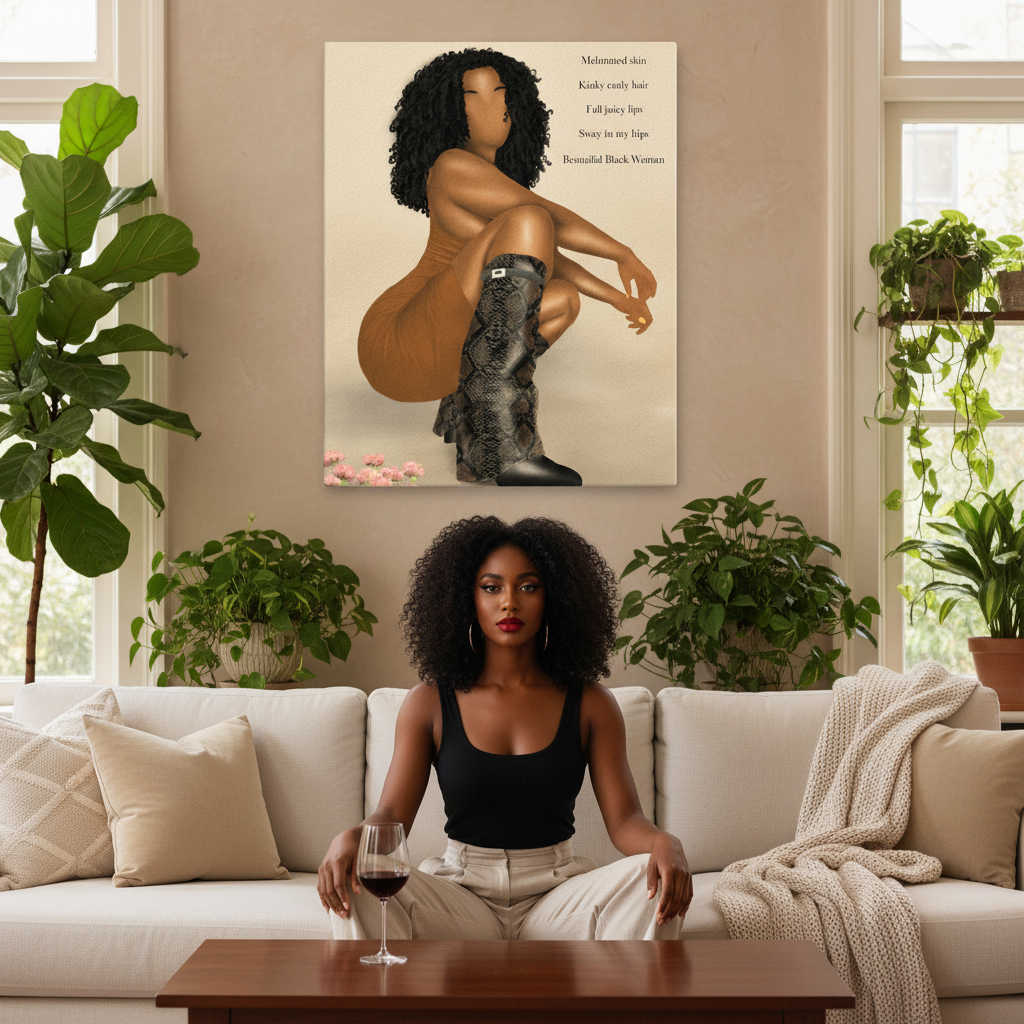 Beautiful Black Woman Canvas