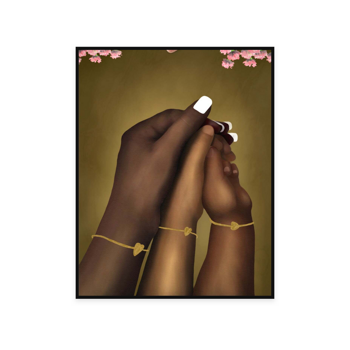 A Mother’s Protection poster in a slim black frame on a white background