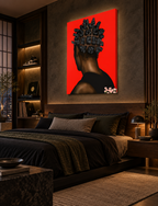 BANTU MEN canvas in a dark luxury bedroom