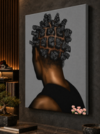 Close-up of BANTU MEN grey gallery-wrapped canvas