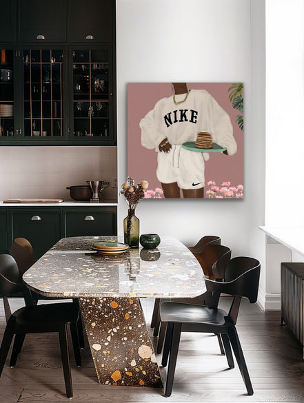 CHOCOLATE NIKE PANCAKES Canvas - Aaronya Paints