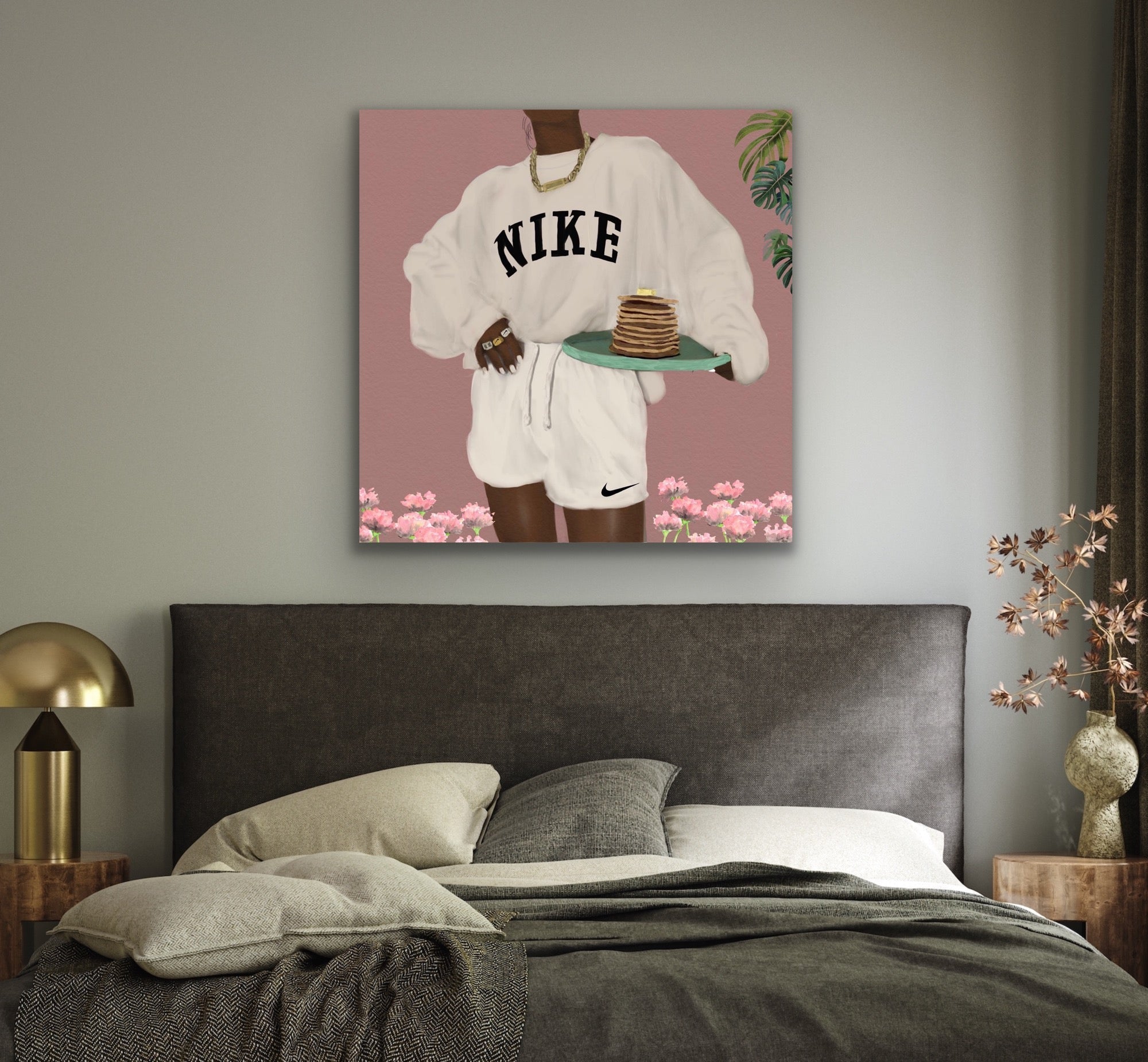 CHOCOLATE NIKE PANCAKES Canvas - Aaronya Paints