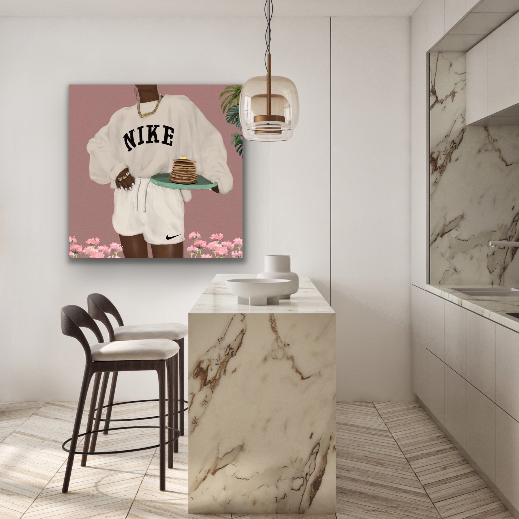 CHOCOLATE NIKE PANCAKES Canvas - Aaronya Paints