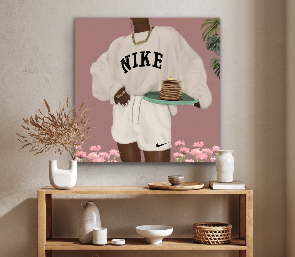 CHOCOLATE NIKE PANCAKES Canvas - Aaronya Paints