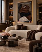 Hold Me Close wall art in a luxury living room