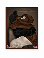Hold Me Close framed wall art on white