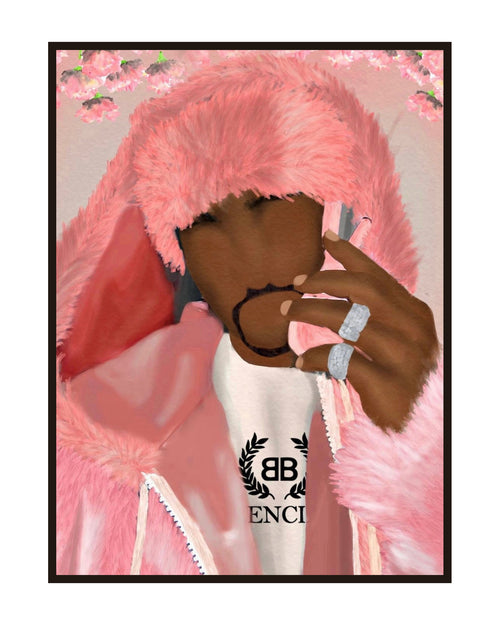 Killa Cam Poster in a slim dark frame on a pure white background
