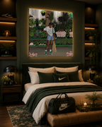 FLOWER SHOP wall art shown from the left