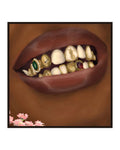 LIPS Poster in a slim dark frame on a pure white background