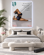 Peace Comes First wall art in a serene luxury bedroom