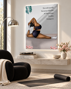 Peace Comes First wall art in a luxury wellness studio