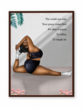 Peace Comes First framed wall art on white