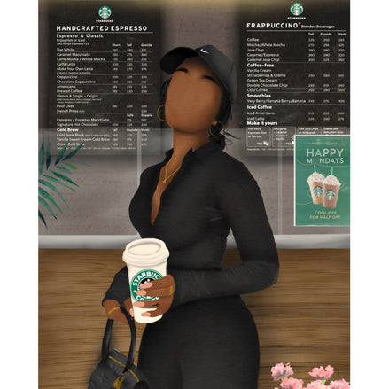 STARBUCKS RUN Canvas - Aaronya Paints