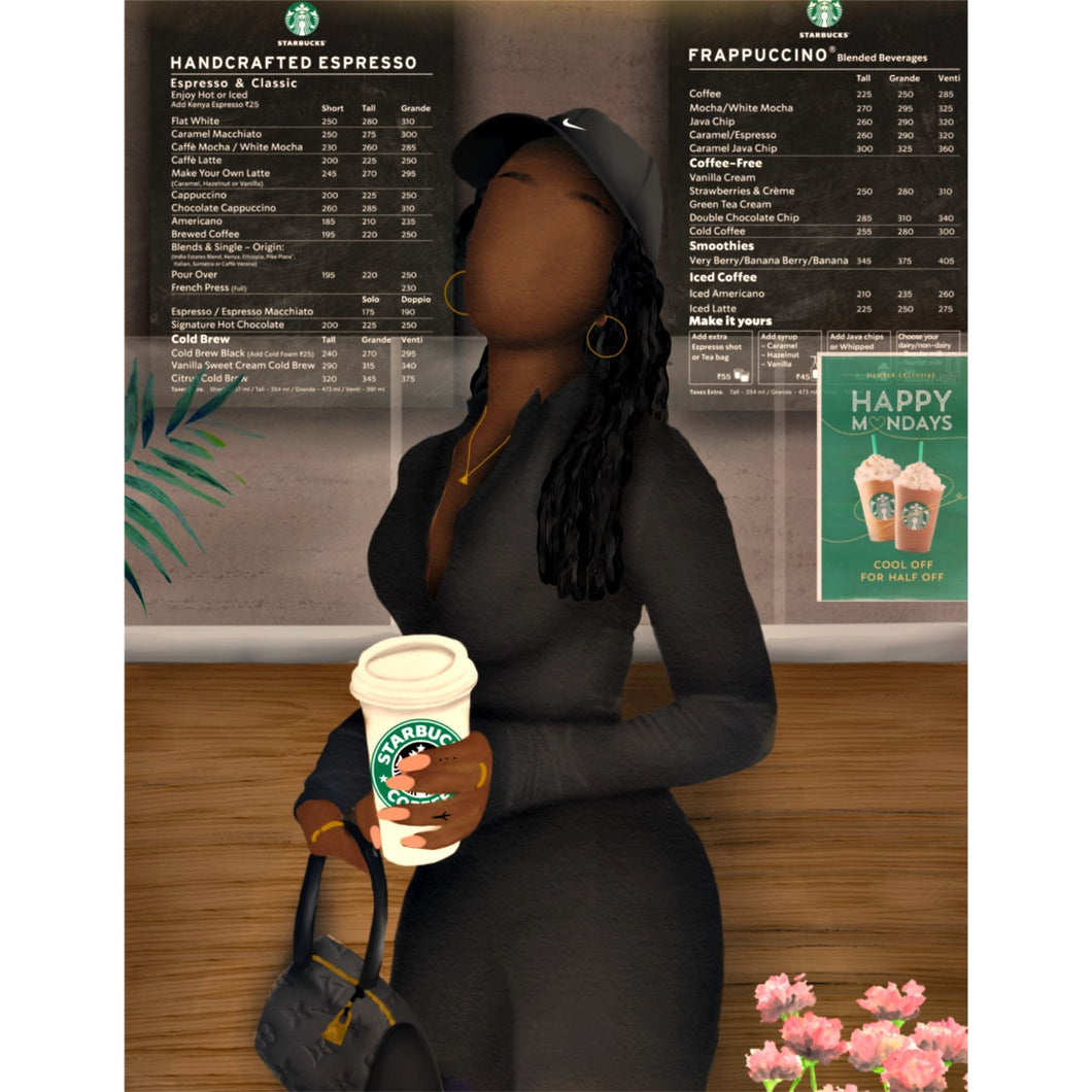 STARBUCKS RUN ‘KIM’ CANVAS - Aaronya Paints