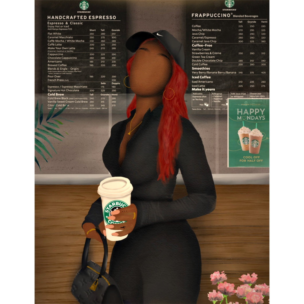 STARBUCKS RUN ‘VANESSA’ CANVAS - Aaronya Paints