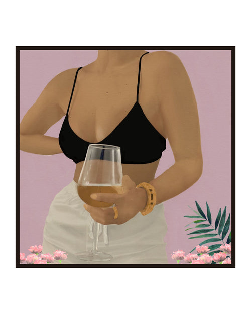 Unwine Poster in a slim dark frame on a pure white background