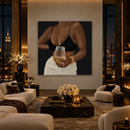 Unwine Chocolate Black canvas luxury room mockup