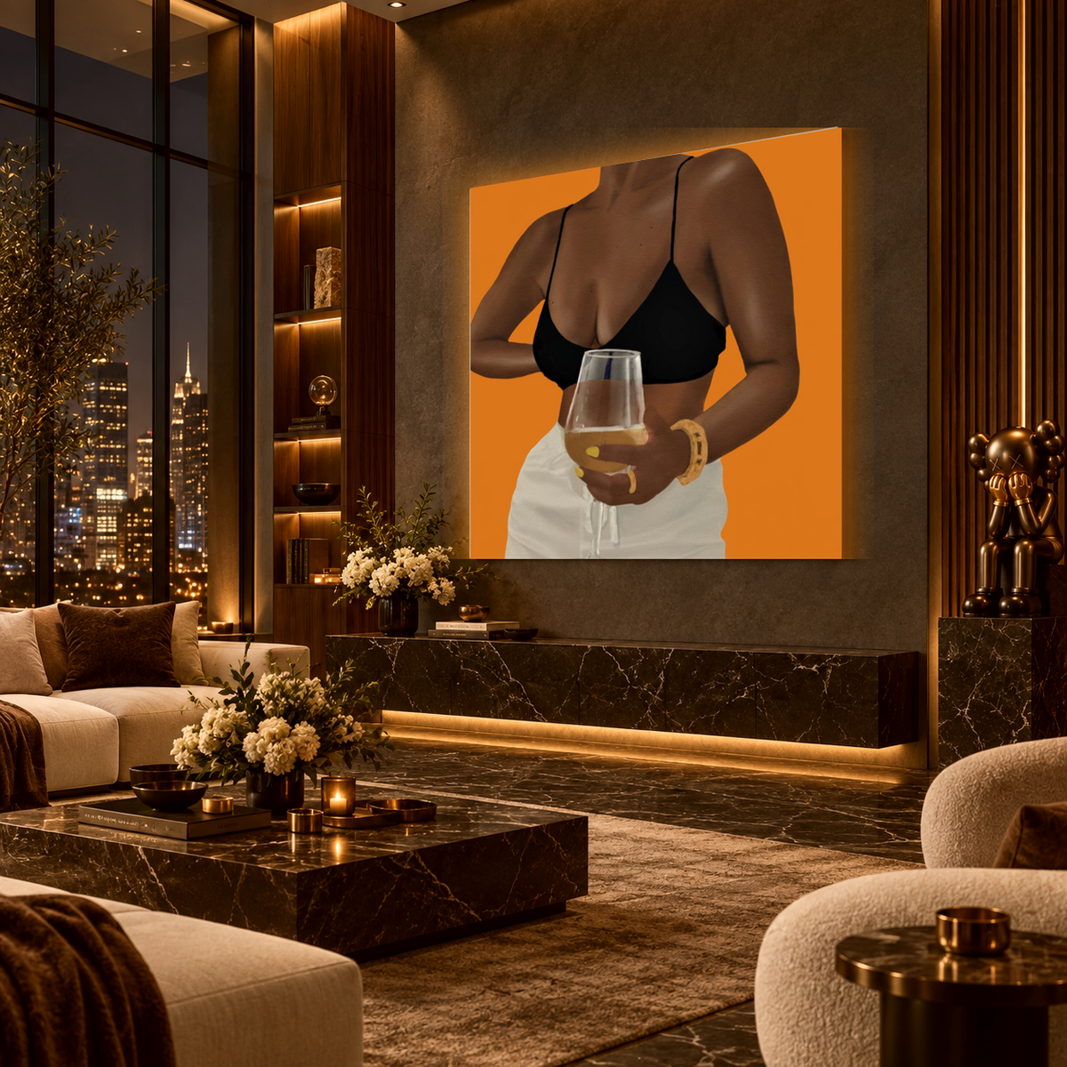 Unwine Chocolate Orange canvas luxury room right angle mockup