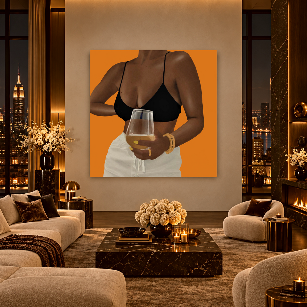 Unwine Chocolate Orange canvas luxury room mockup