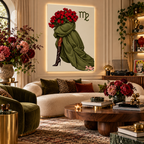 Virgo Written in Bloom zodiac wall art — living room view