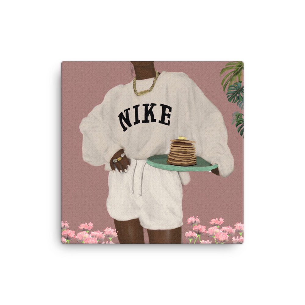CHOCOLATE NIKE PANCAKES Canvas - Aaronya Paints